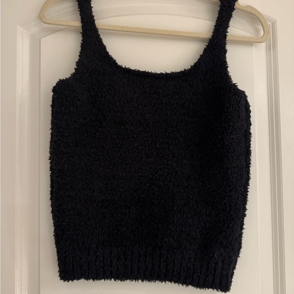 Skims Women's Cozy Knit Fuzzy Tank Top Sleeveless Black size l/xl - Picture 2 of 3